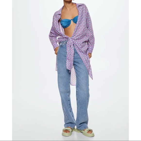 MANGO ~Geometric Print Shirt (NWT) - Picture 5 of 8